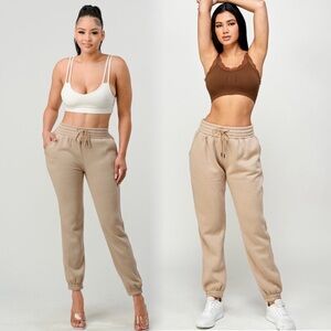 Thick soft thermal joggers